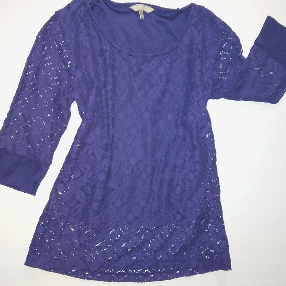 ☆Like New☆BANANA REPUBLIC☆Royal Purple lightweight Small Blouse☆ - Picture 6 of 12